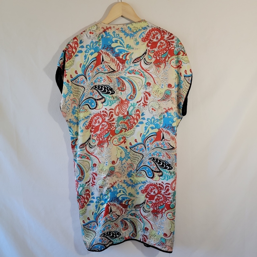 Double Zero Maude Kimono Cardigan Sz S Colorful Short Sleeve Cottagecore Spring - Picture 2 of 9